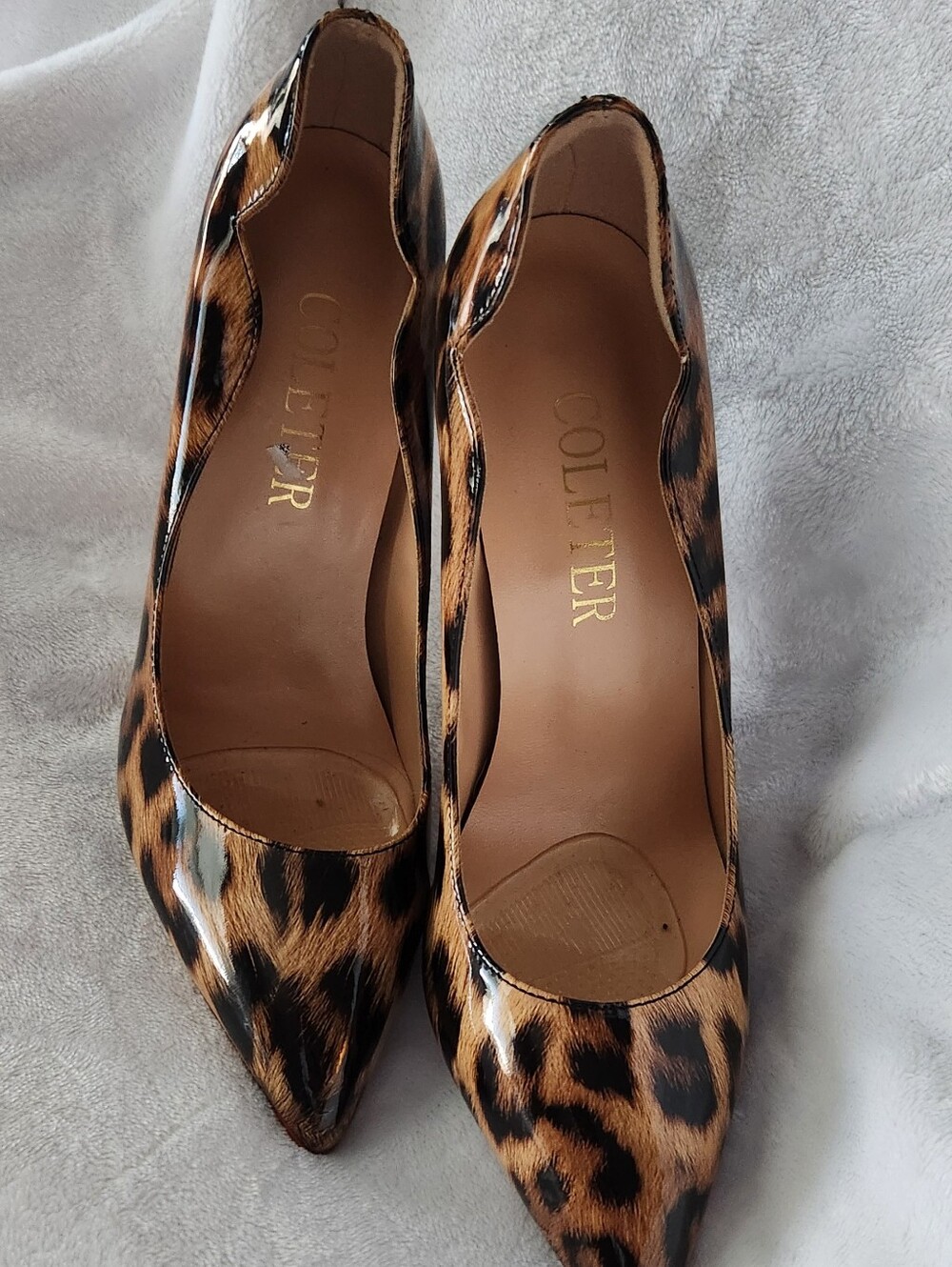 Coleter Leopard Print Pointed Toe Pumps - Brown